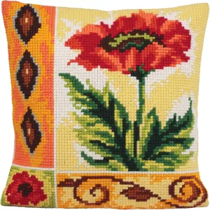 RTO Coquelicot Vaillant Collection D'Art Stamped Needlepoint Cushion Kit, 40 x 40cm