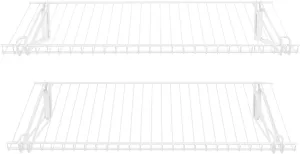 Rubbermaid Configurations 26" Shelving Kit, Set of 2 Shelves, White, Expandable, Organization for Home/Laundry/Bathroom/Mudroom/Pantry/Linen Closet/Garage