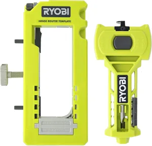 Ryobi A99HT3 Door Hinge Installation Kit/Mortiser Template Bundled with Ryobi A99LM2 Door Latch for Accurate Chiseling and Scoring (1)