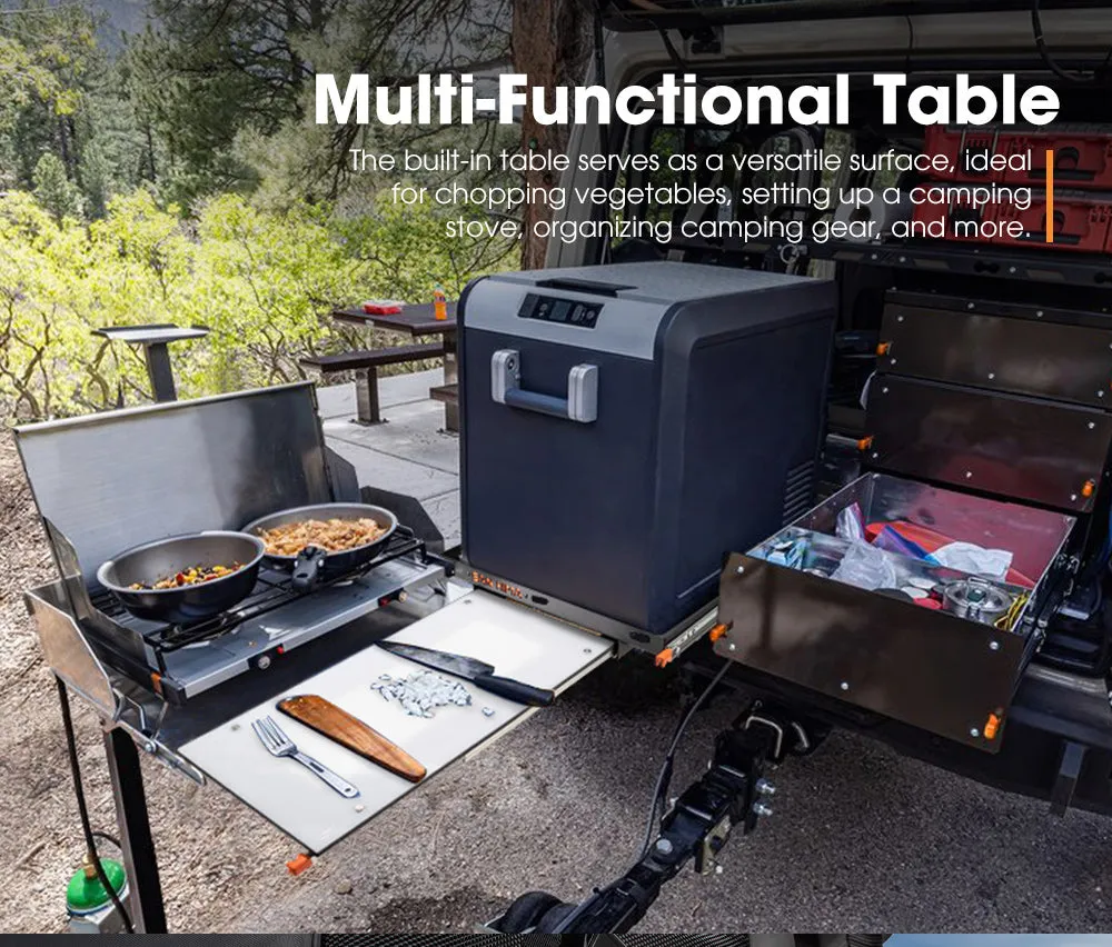 San Hima 75L/95L Fridge Slide With Extendable Table Cutting Board Caravan Part