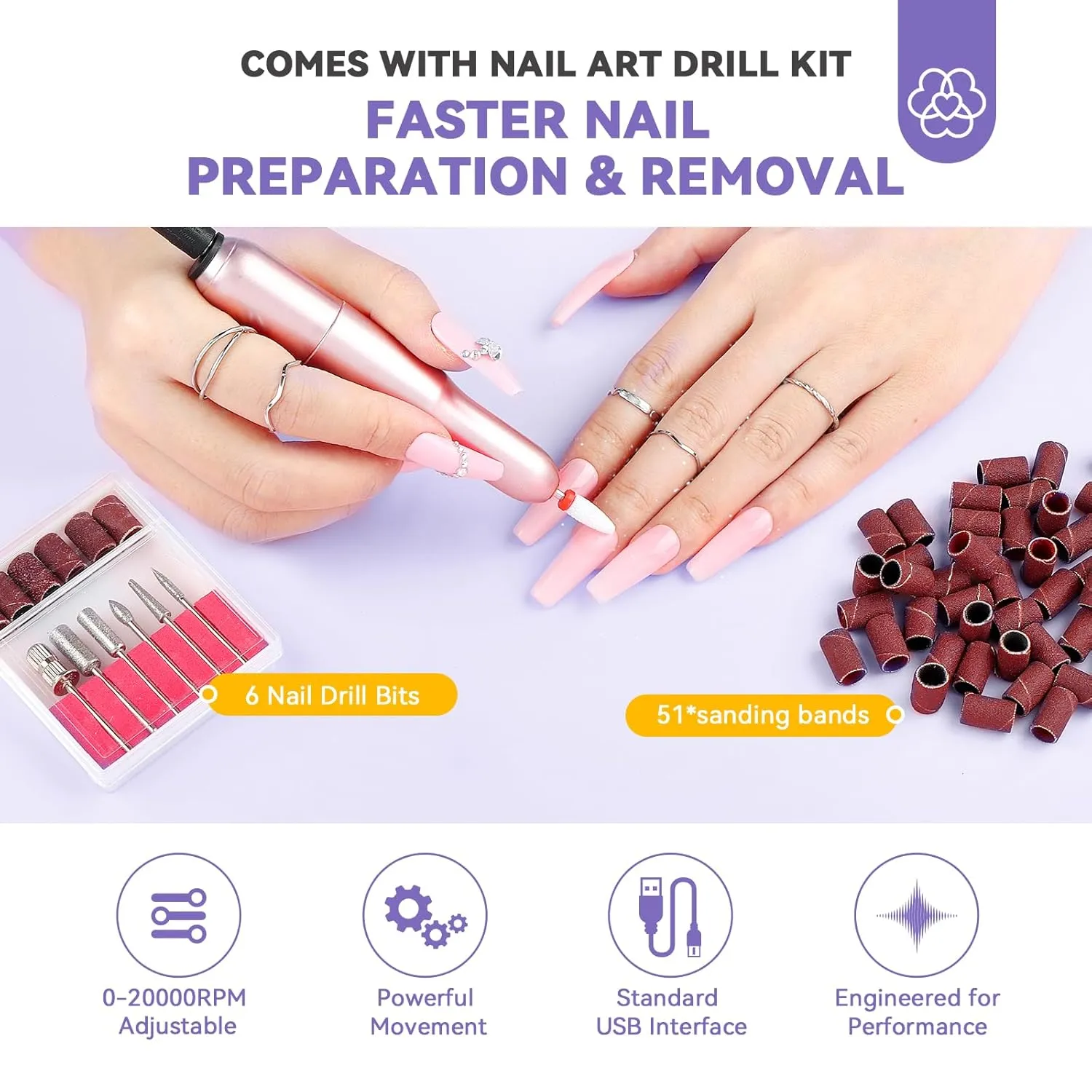 SAVILAND Gel Nail Kit with U V Light: Gel SSProTip X Nail Kit with Nails Glue Easy Fast Nails Extension 500Pcs Short Coffin and Nail Drill Kit 4-in-1 Glue Gels 15ML Mini U V Lamp For Gels Art Tools
