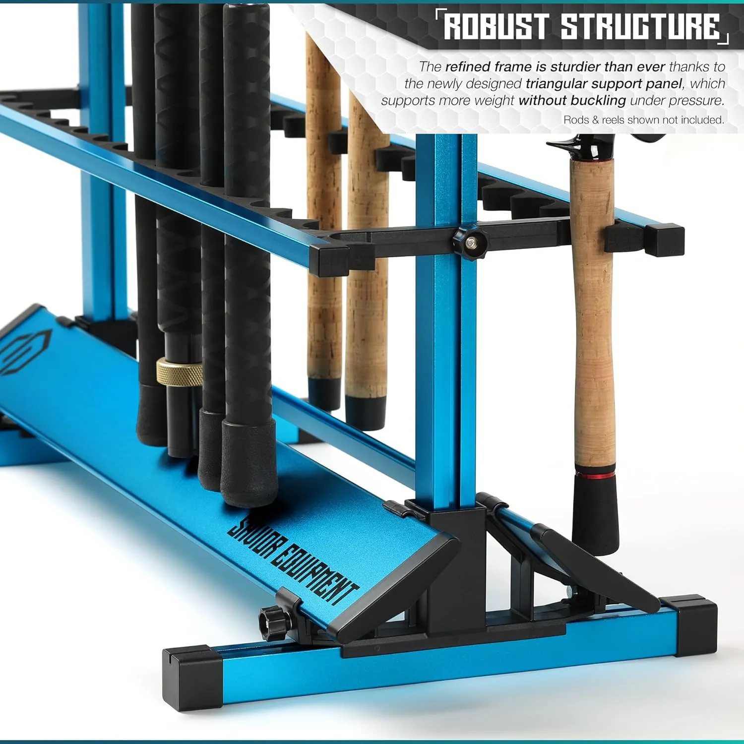 Savior Equipment Fishing Rod Rack Holder Organizer, 24-48 Slots to Hold Fresh Salt Water Spinning Rods & Reel Combo, Lightweight Aluminum Vertical Fish Pole Garage Storage Ground Display Stand
