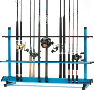 Savior Equipment Fishing Rod Rack Holder Organizer, 24-48 Slots to Hold Fresh Salt Water Spinning Rods & Reel Combo, Lightweight Aluminum Vertical Fish Pole Garage Storage Ground Display Stand