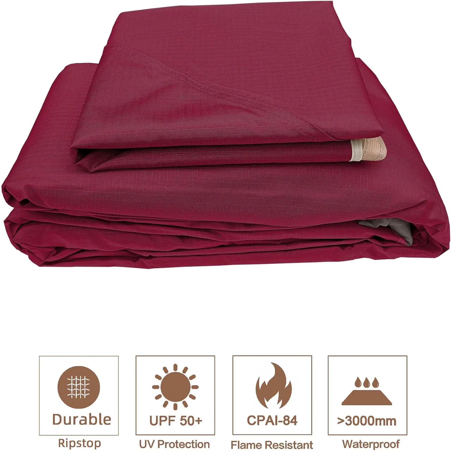 SCOCANOPY Burgundy Ripstop Replacement Cover for Lowe's Allen Roth 10X12 Gazebo Model #TPGAZ17-002C,TPGAZ17-002