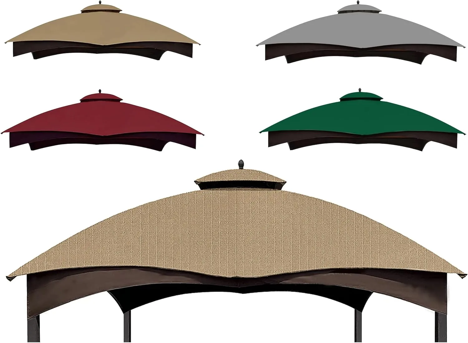 SCOCANOPY Khaki Ripstop Replacement Cover for Lowe's Allen Roth 10X12 Gazebo Model #TPGAZ17-002C，TPGAZ17-002