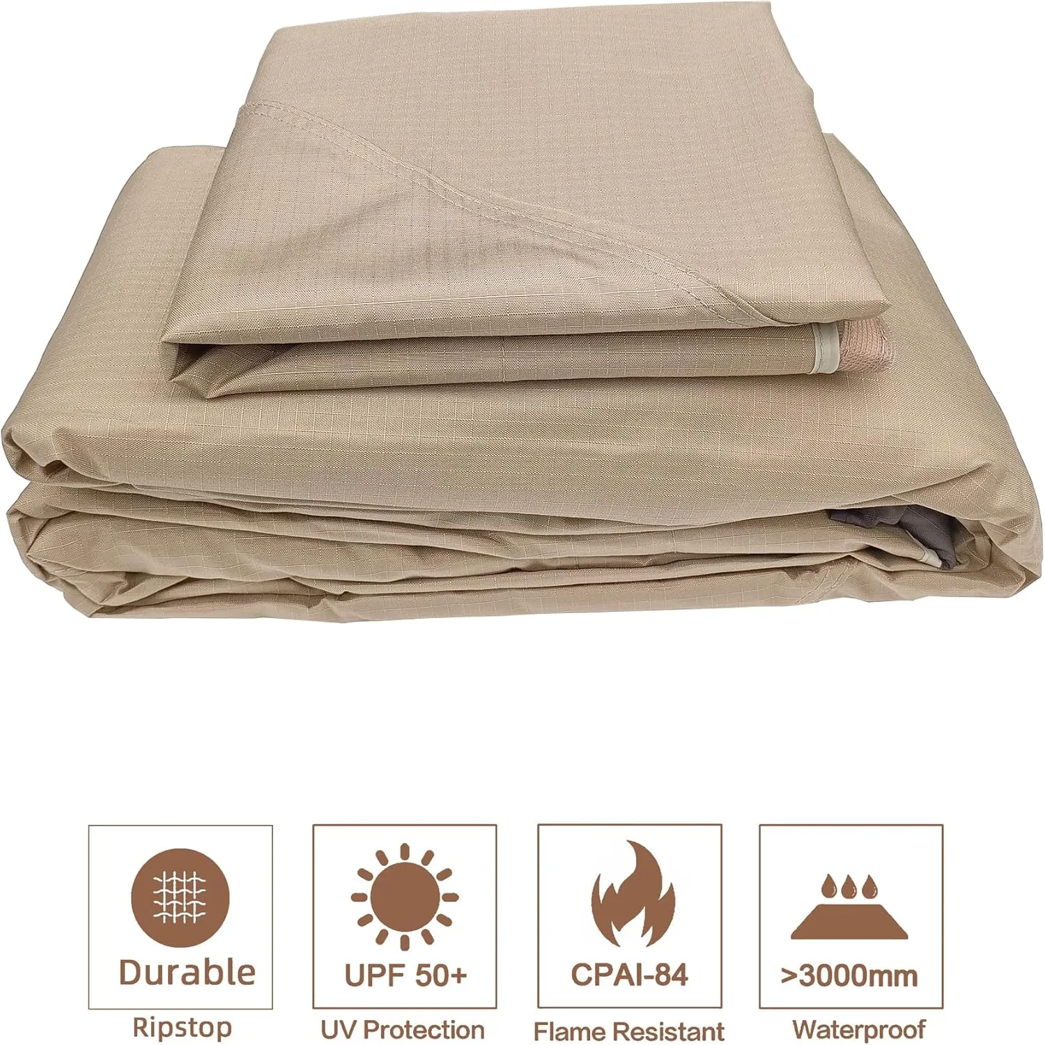 SCOCANOPY Light Beige Ripstop Replacement Cover for Lowe's Allen Roth 10X12 Gazebo Model #TPGAZ17-002C