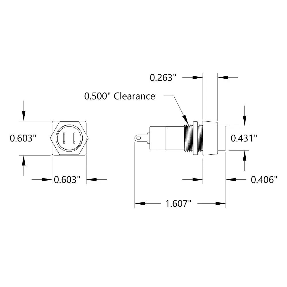 ServoCity Latching SPST Square Push Button Switch (Red)