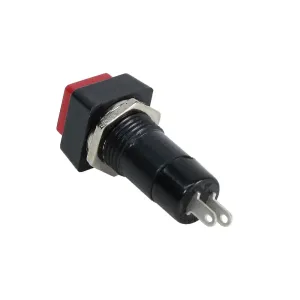 ServoCity Latching SPST Square Push Button Switch (Red)