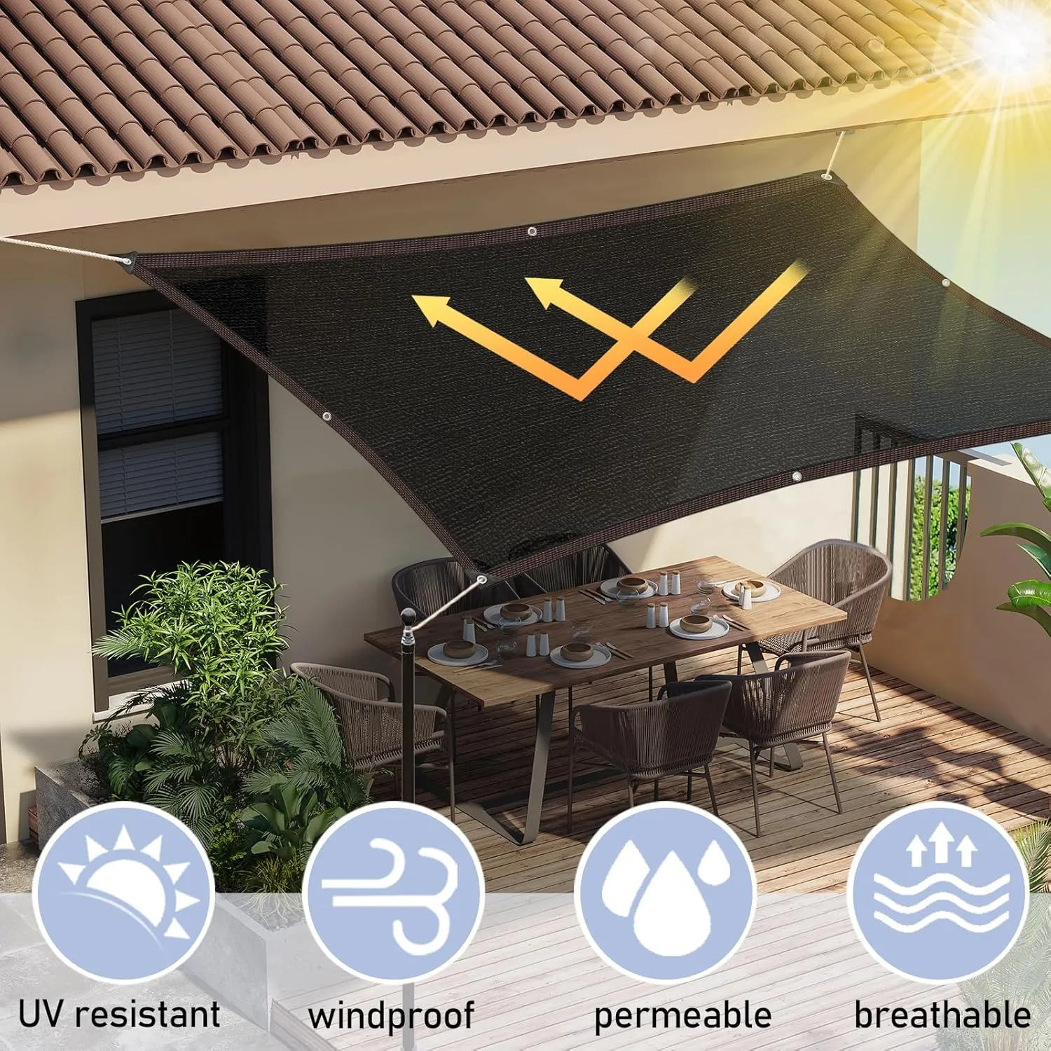 Shade Cloth - 70% Garden Shade Mesh Net with Grommets Outdoor Sun Shade Cover for Plant Pergola Patio Greenhouse Chicken Coop(10x23ft)