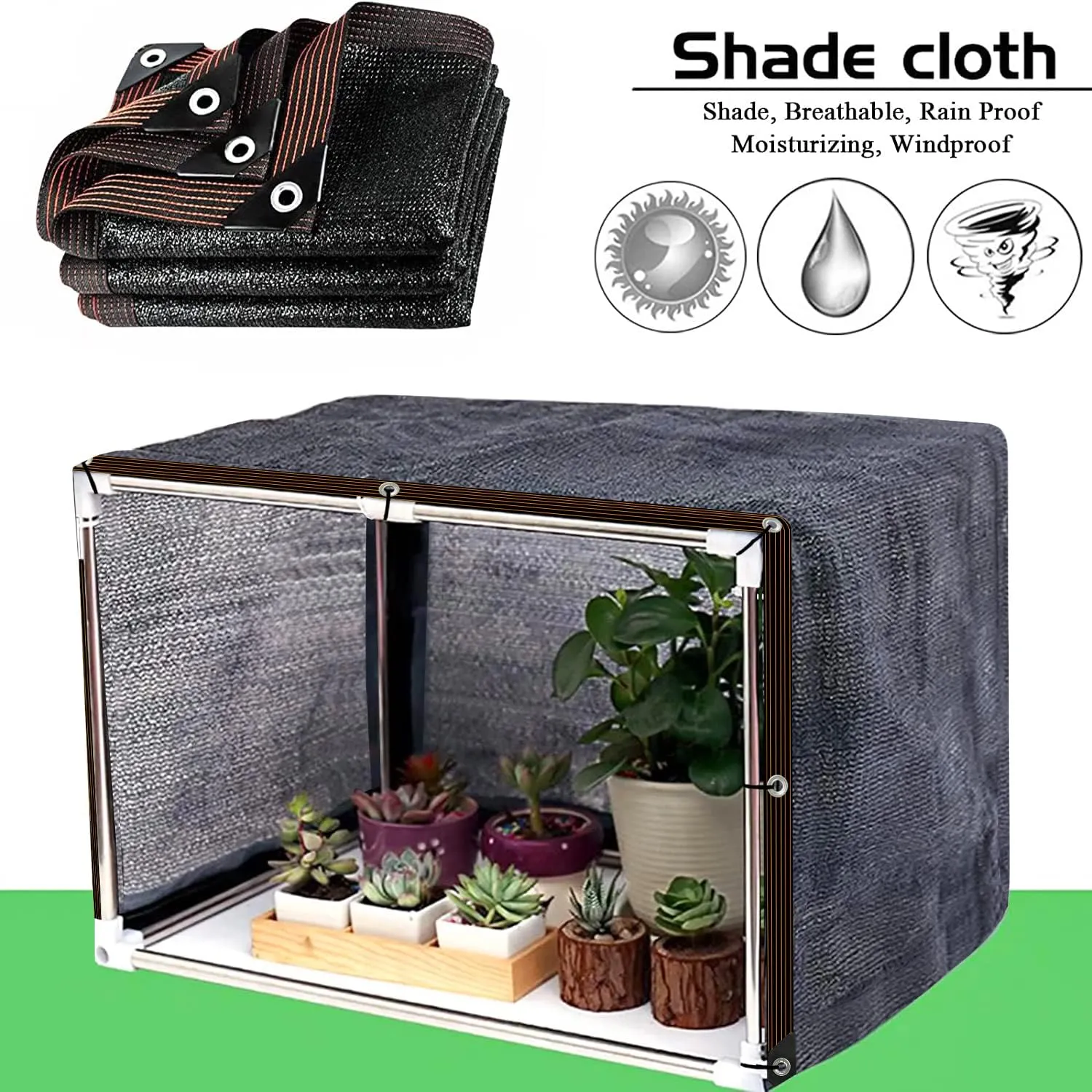 Shade Cloth for Garden 90% Mesh Tarp with Grommets for Plants Greenhouse Cover 6X6FT Outdoor Sunblock Neting for Patio Pergola Deck Sturdy and Breathable Fabric Net
