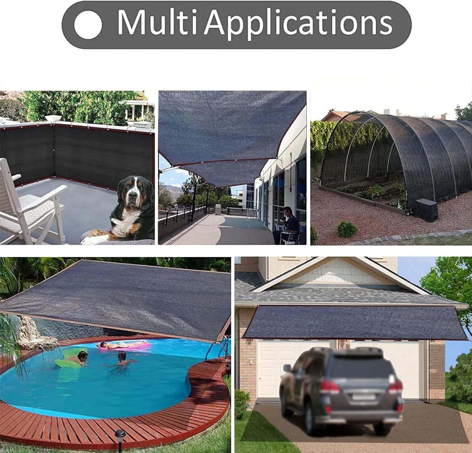Shade Cloth for Garden 90% Mesh Tarp with Grommets for Plants Greenhouse Cover 6X6FT Outdoor Sunblock Neting for Patio Pergola Deck Sturdy and Breathable Fabric Net