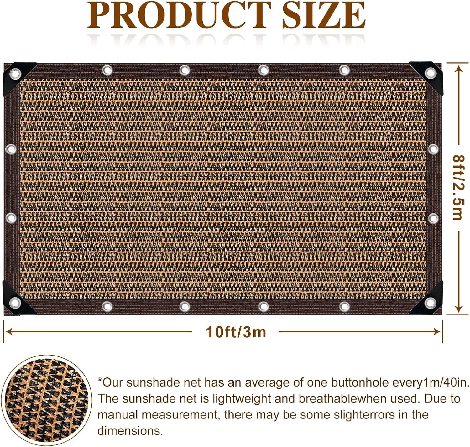 Shade Cloth for Garden,80% Mesh Tarp with Grommets Shade Cloth for Greenhouse,Patio,Vegetables,Plants Cover and Chicken Coops,Coffee Shade Net for Outdoor Garden