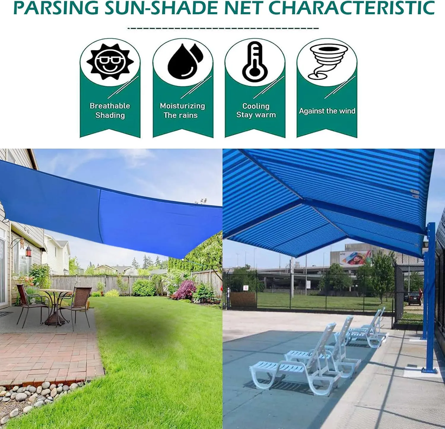 Shade Net Shade Cloth Shade Mesh 10x33ft, Blue Sunblock for Greenhouse Sunshade Cloth with Grommets UV Block Shade Tarp Tear-Resistant, for Outdoor Garden Plants Backyard Car Cover