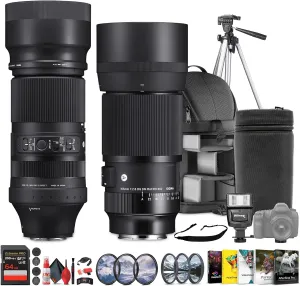 Sigma 100-400mm f/5-6.3 DG DN OS Contemporary (750965) Sigma 105mm f/2.8 Macro Art Lens (260965) Sony E Mount Bundle Great for Professional Portrait Weddings Indoor/Outdoor Adventure use   Accessories