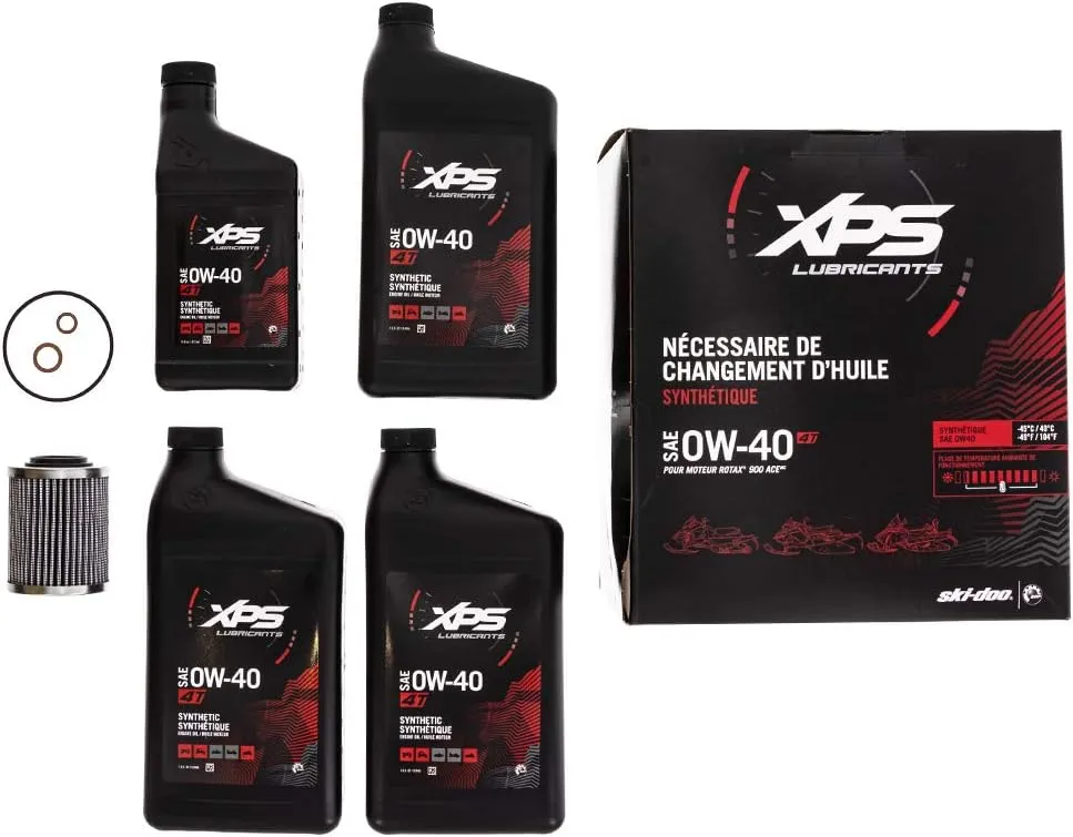 SKI-DOO 4T 0W-40 Synthetic Oil Change Kit for Rotax 900 ACE engine