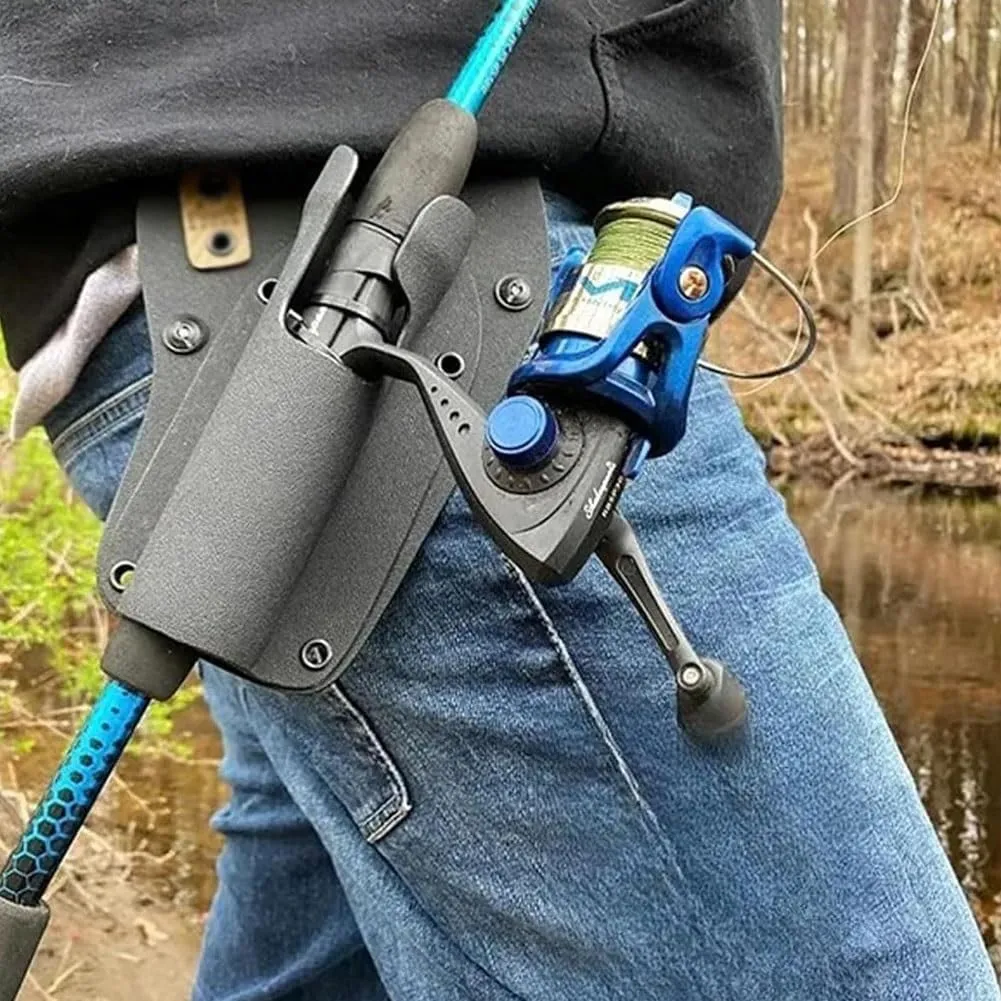 Slide-in Fishing Rod Hip Holster, Rod Holster, Hands-Free Rod Holder for Fly & Bank Fishing, Quick Draw Waist Belt Inserte Pole Holster