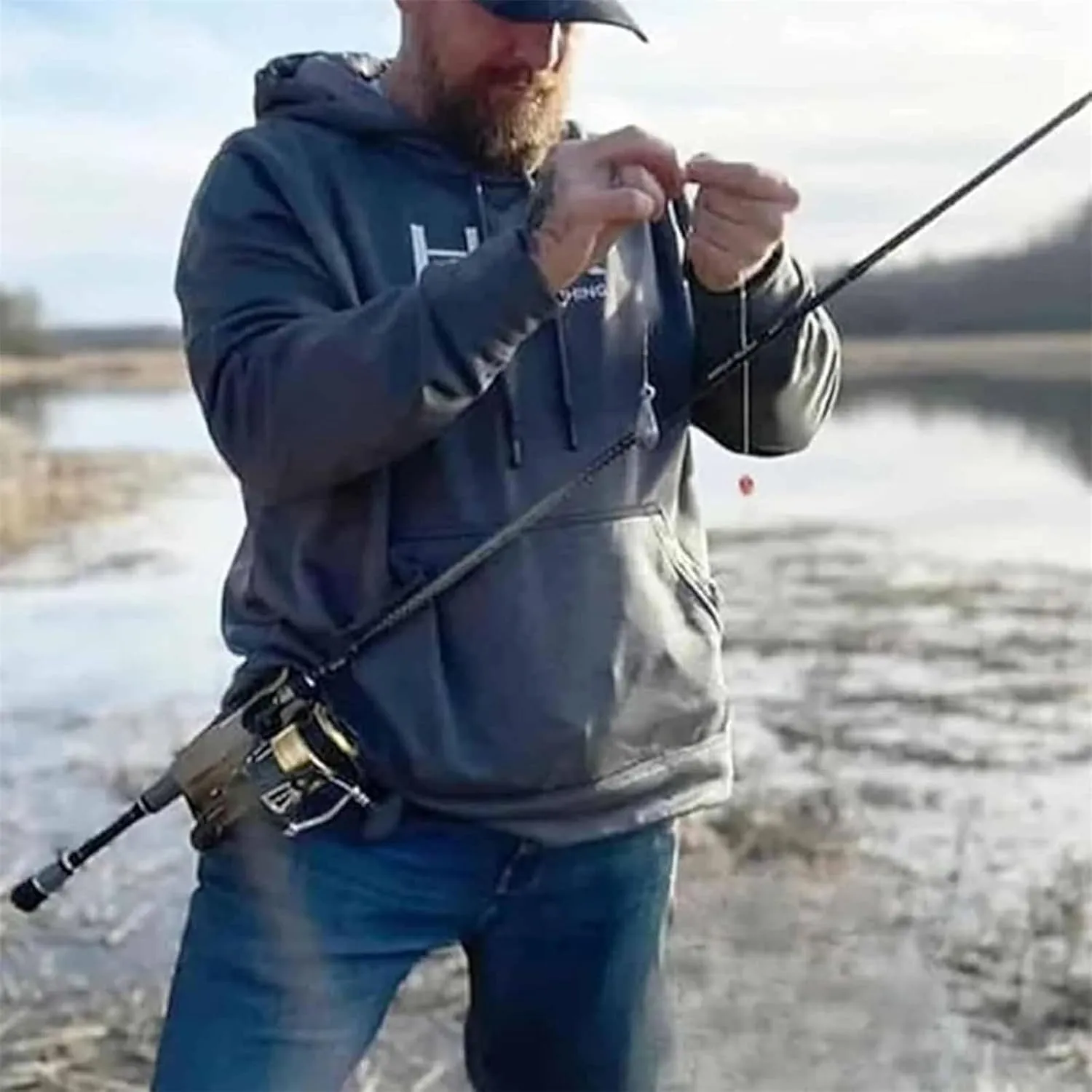 Slide-in Fishing Rod Hip Holster, Rod Holster, Hands-Free Rod Holder for Fly & Bank Fishing, Quick Draw Waist Belt Inserte Pole Holster