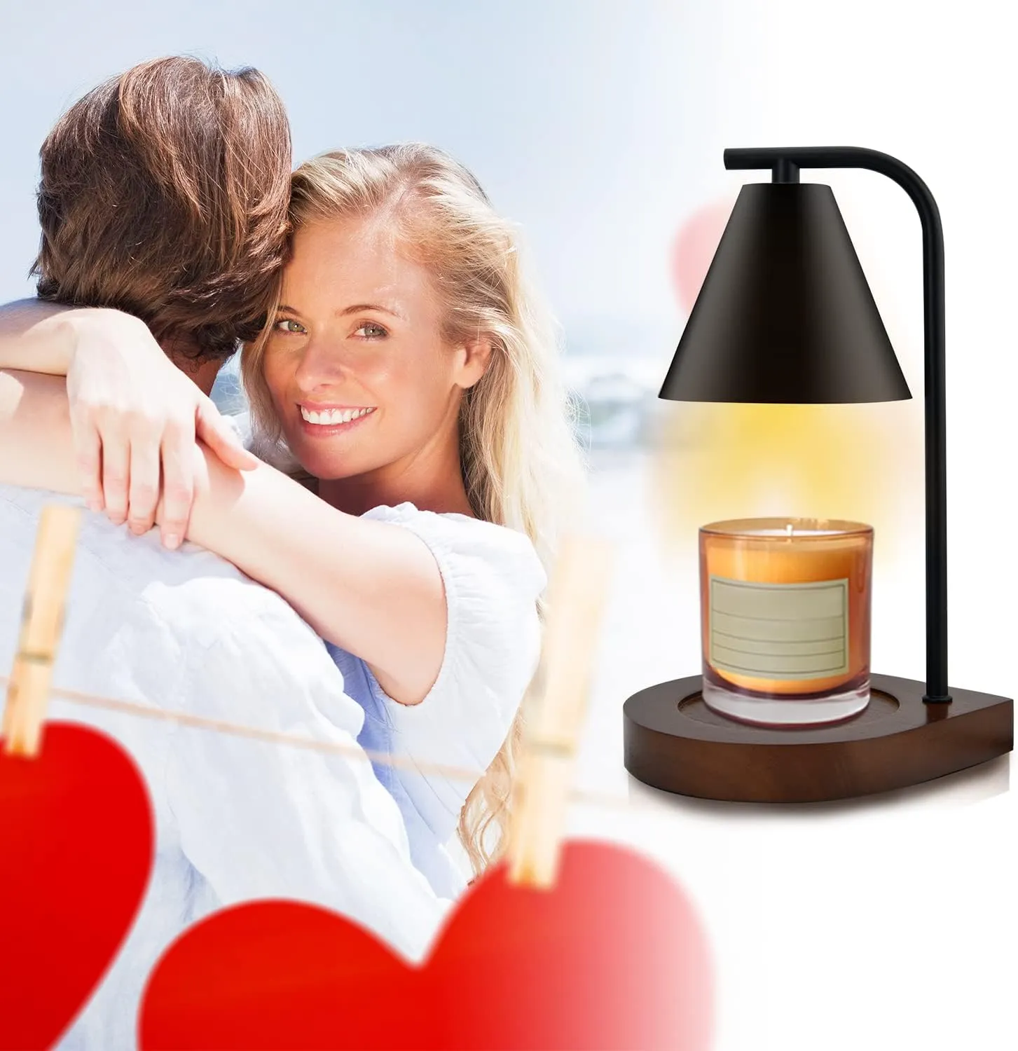 SOKCVSEA Candle Warmer Lamp - Candle Warmer with Dimmable, Birthday Gifts for Women Mom Gifts, House Warming Gifts New Home Decor, Wax Melt with 2 Bulbs Black