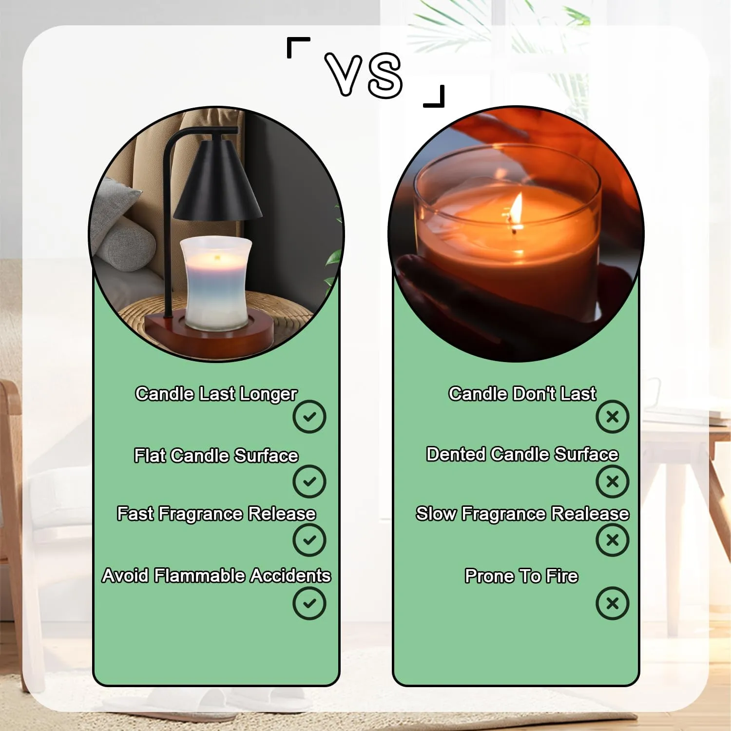 SOKCVSEA Candle Warmer Lamp - Candle Warmer with Timer, Birthday Gifts for Women Mom Gifts, House Warming Gifts New Home Decor, Wax Melt with 2 Bulb Black 02