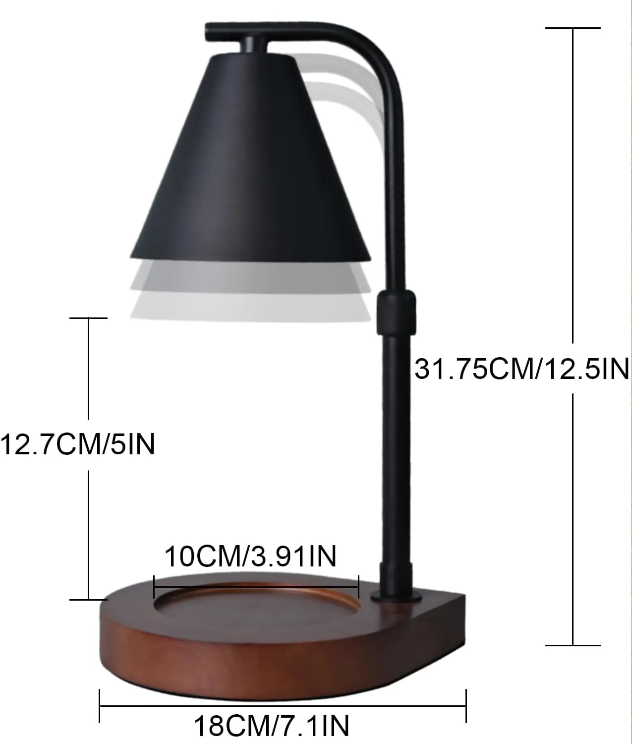 SOKCVSEA Candle Warmer Lamp - Candle Warmer with Timer Height Adjustable, Birthday Gifts for Women Mom Gifts, House Warming Gifts New Home Decor, Wax Melt with 2 Bulb Black