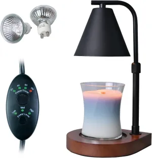 SOKCVSEA Candle Warmer Lamp - Candle Warmer with Timer Height Adjustable, Birthday Gifts for Women Mom Gifts, House Warming Gifts New Home Decor, Wax Melt with 2 Bulb Black