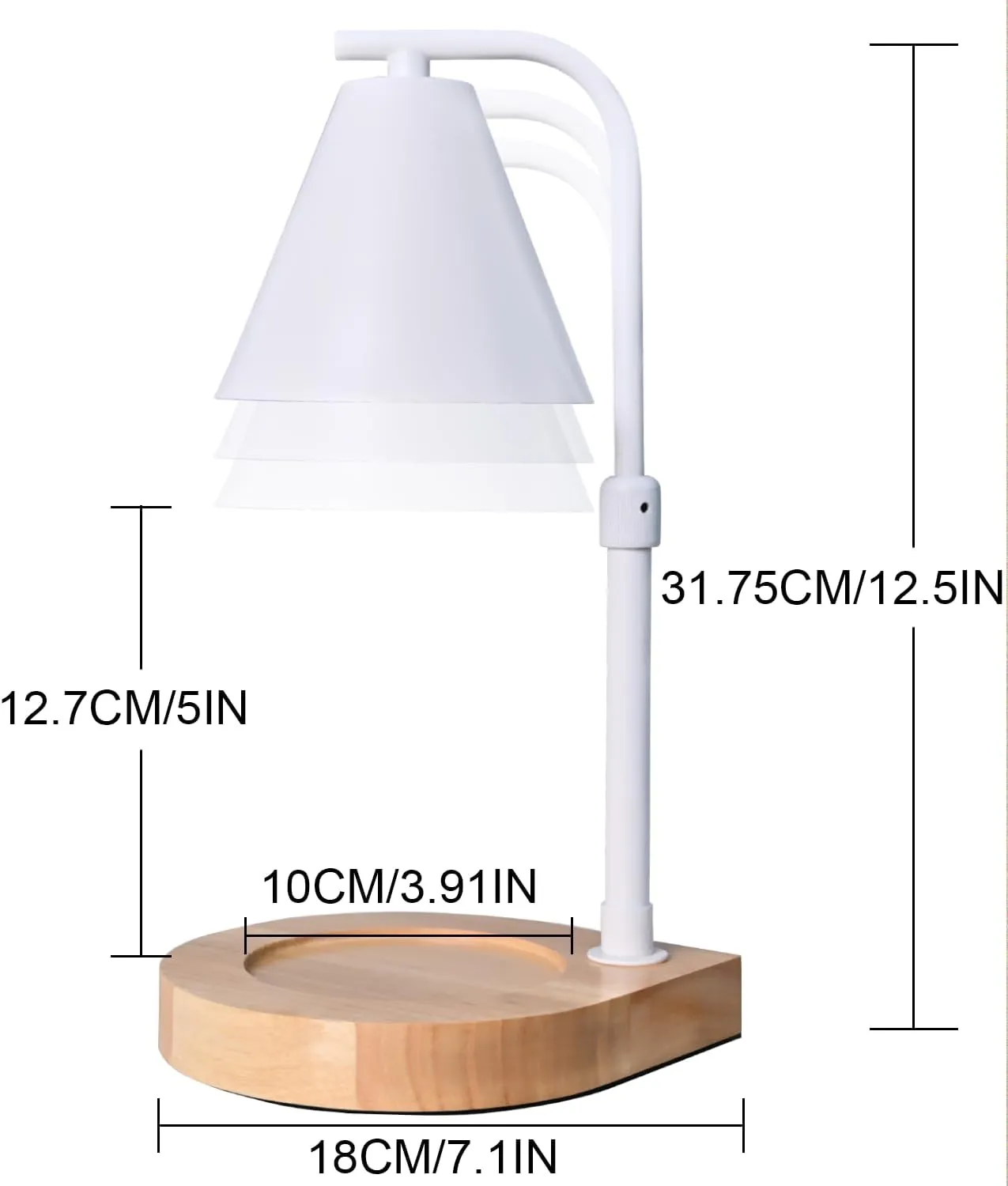 SOKCVSEA Candle Warmer Lamp - Candle Warmer with Timer Height Adjustable, Birthday Gifts for Women Mom Gifts, House Warming Gifts New Home Decor, Wax Melt with 2 Bulb White 03