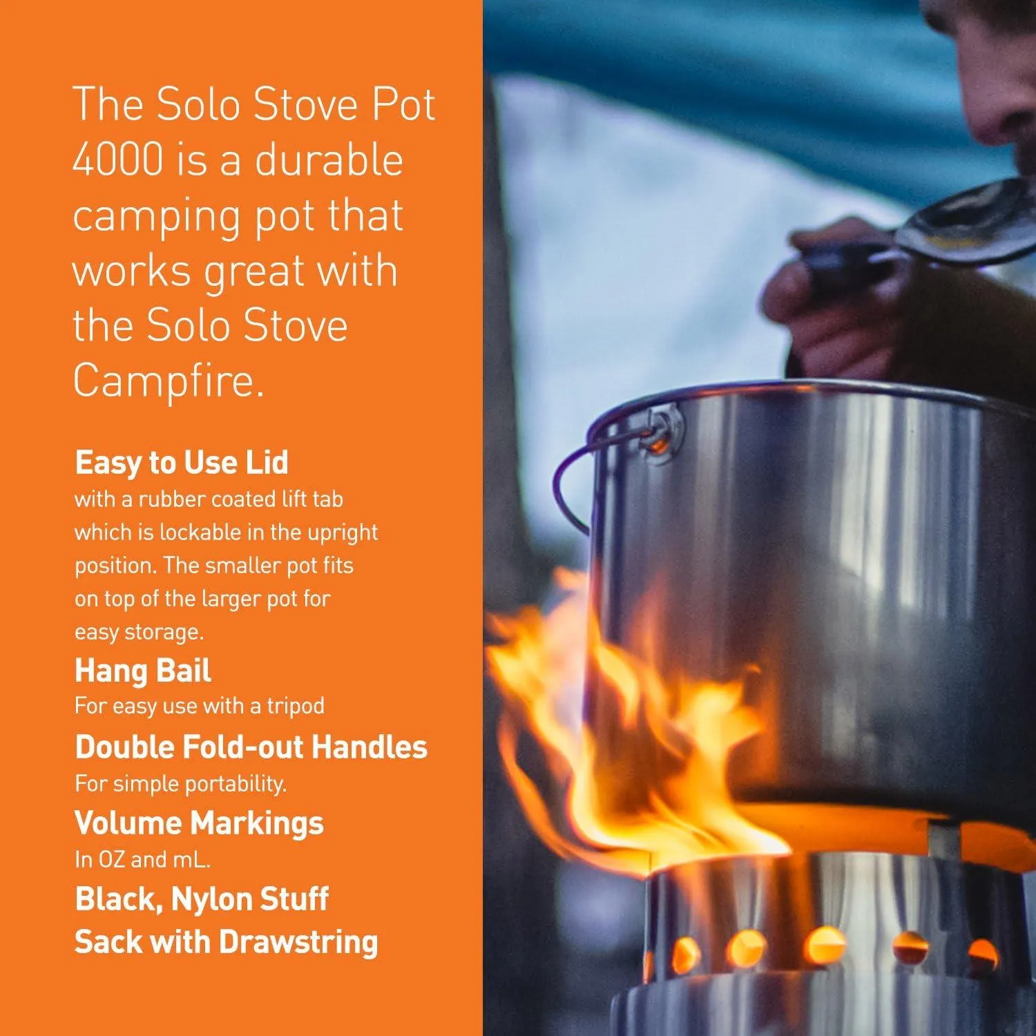 Solo Stove Pot 900/1800/4000 Stainless Steel Companion Pots