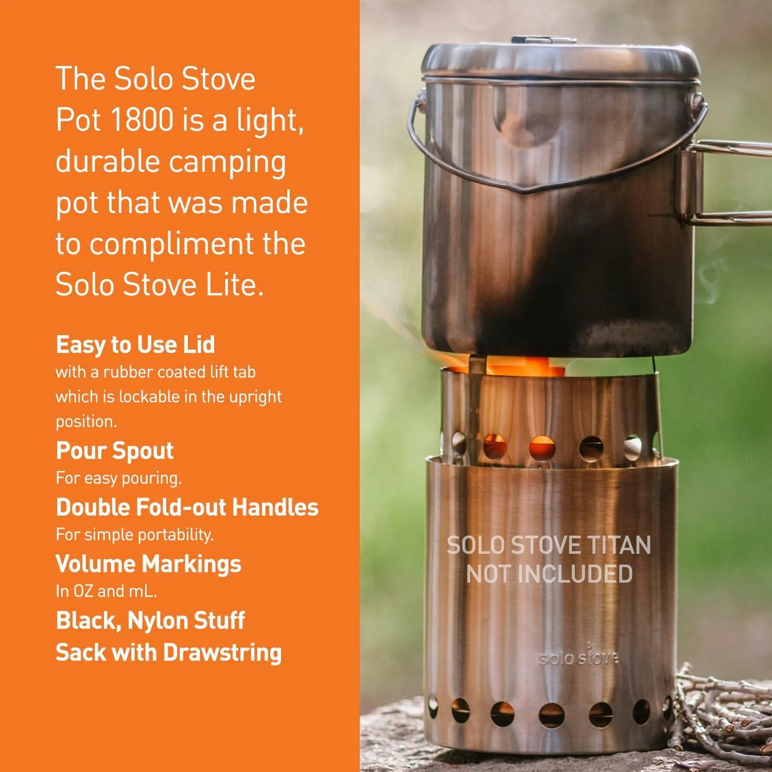 Solo Stove Pot 900/1800/4000 Stainless Steel Companion Pots