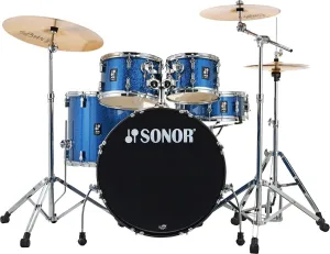 Sonor AQX Stage 5-piece Complete Drum Set - Blue Ocean Sparkle