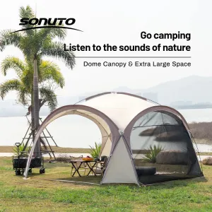 Sonuto Dome Canopy Large Tent - Outdoor Extra Large Camping Awning for Sun Protection, Hiking, Rainproof Pavilion, Anti-Mosquito