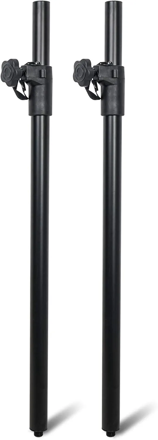 Sound Town 2-Pack Adjustable Height Subwoofer/Speaker Poles (35"-54") with M20 Threaded, 132 LB Load Capacity, Black (STSDA-M54B)