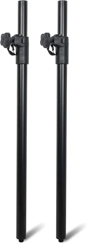 Sound Town 2-Pack Adjustable Height Subwoofer/Speaker Poles (35"-54") with M20 Threaded, 132 LB Load Capacity, Black (STSDA-M54B)