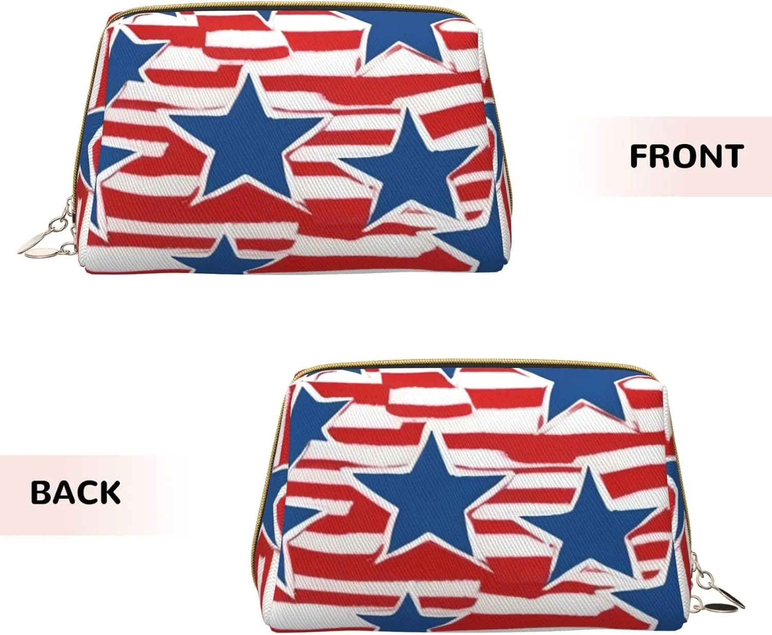 Star Stripe Flag Toiletry Pouch, Travel-Friendly Makeup Organizer For Makeup Brushes, Lipsticks