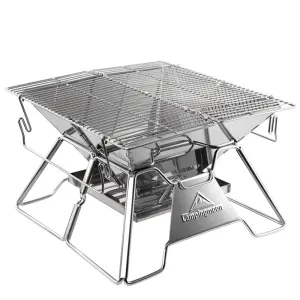 Steel Folding Portable BBQ Grill Stove Campingmoon MT-2  Outdoor Camping Picnic Set Camping Barbecue Rack