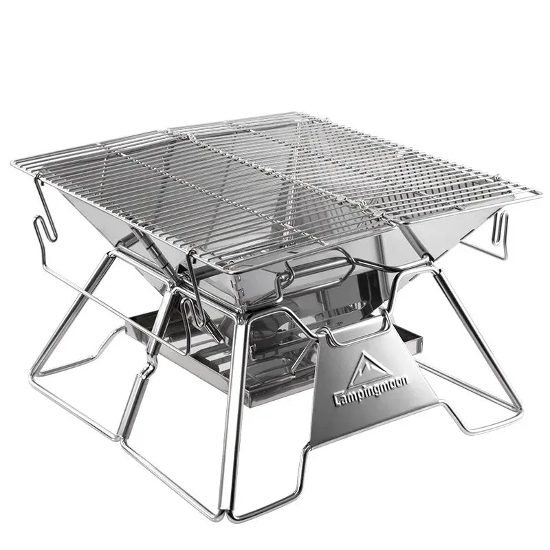 Steel Folding Portable BBQ Grill Stove Campingmoon MT-2  Outdoor Camping Picnic Set Camping Barbecue Rack