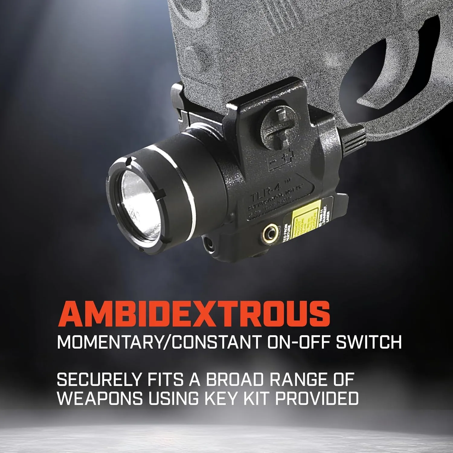 Streamlight 69242 TLR-4 170-Lumen Compact Rail-Mounted Tactical Weapon Light with Integrated Red Aiming Laser for H&K USP Full-Size, Black