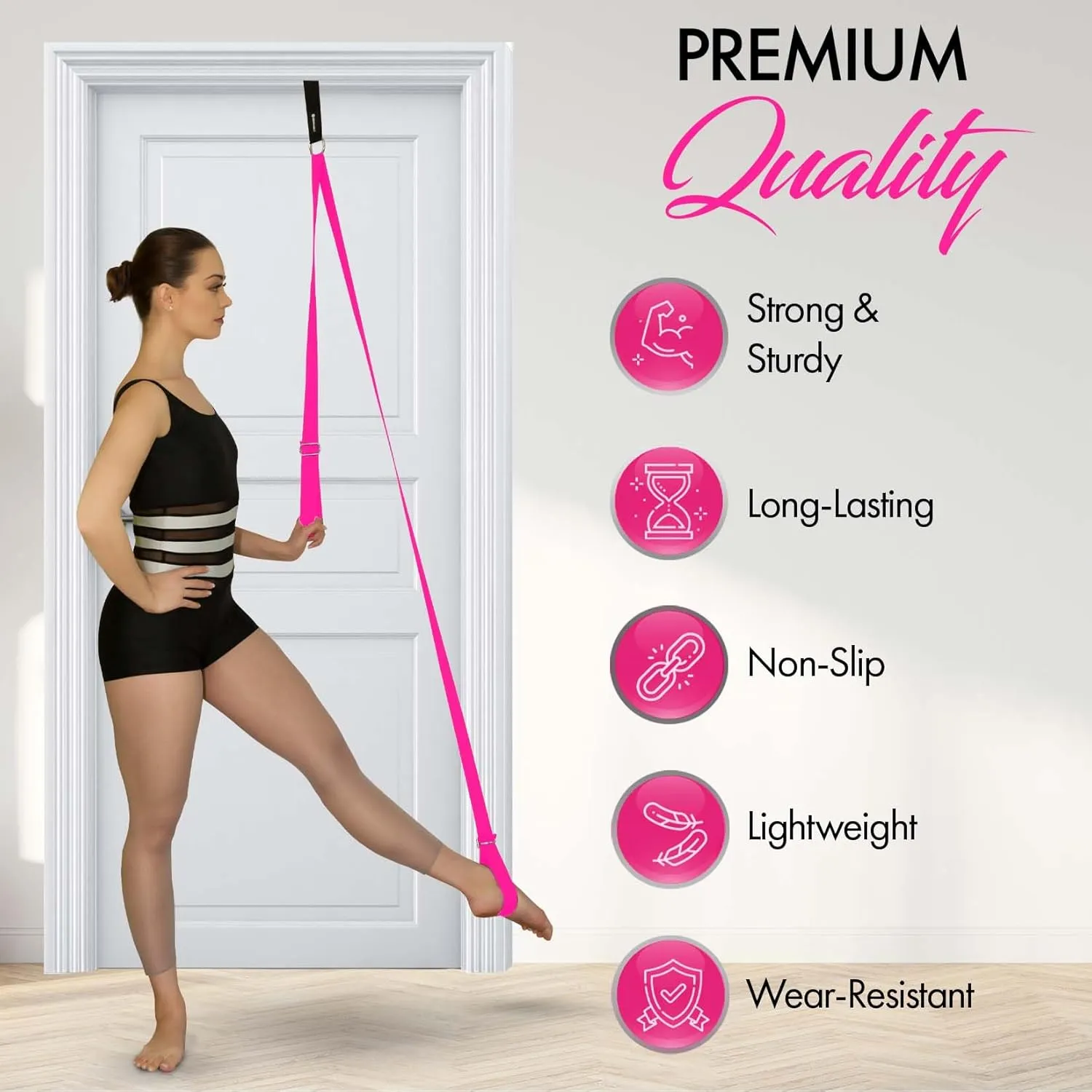 Stretching Strap With Door Anchor - Stretching Equipment to Improve Legs Flexibility - Splits Trainer For Home Ideal In Ballet, Dance, Cheerleading, Taekwondo, Yoga, Pole Dancing & Gymnastics