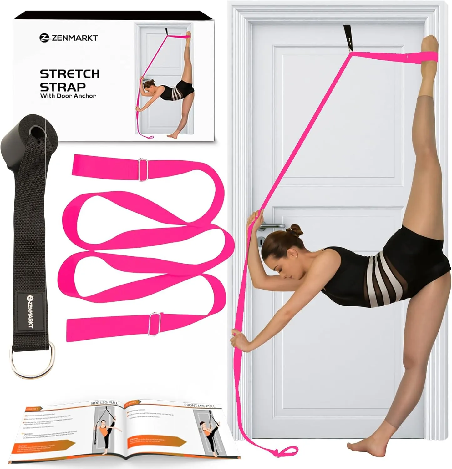Stretching Strap With Door Anchor - Stretching Equipment to Improve Legs Flexibility - Splits Trainer For Home Ideal In Ballet, Dance, Cheerleading, Taekwondo, Yoga, Pole Dancing & Gymnastics