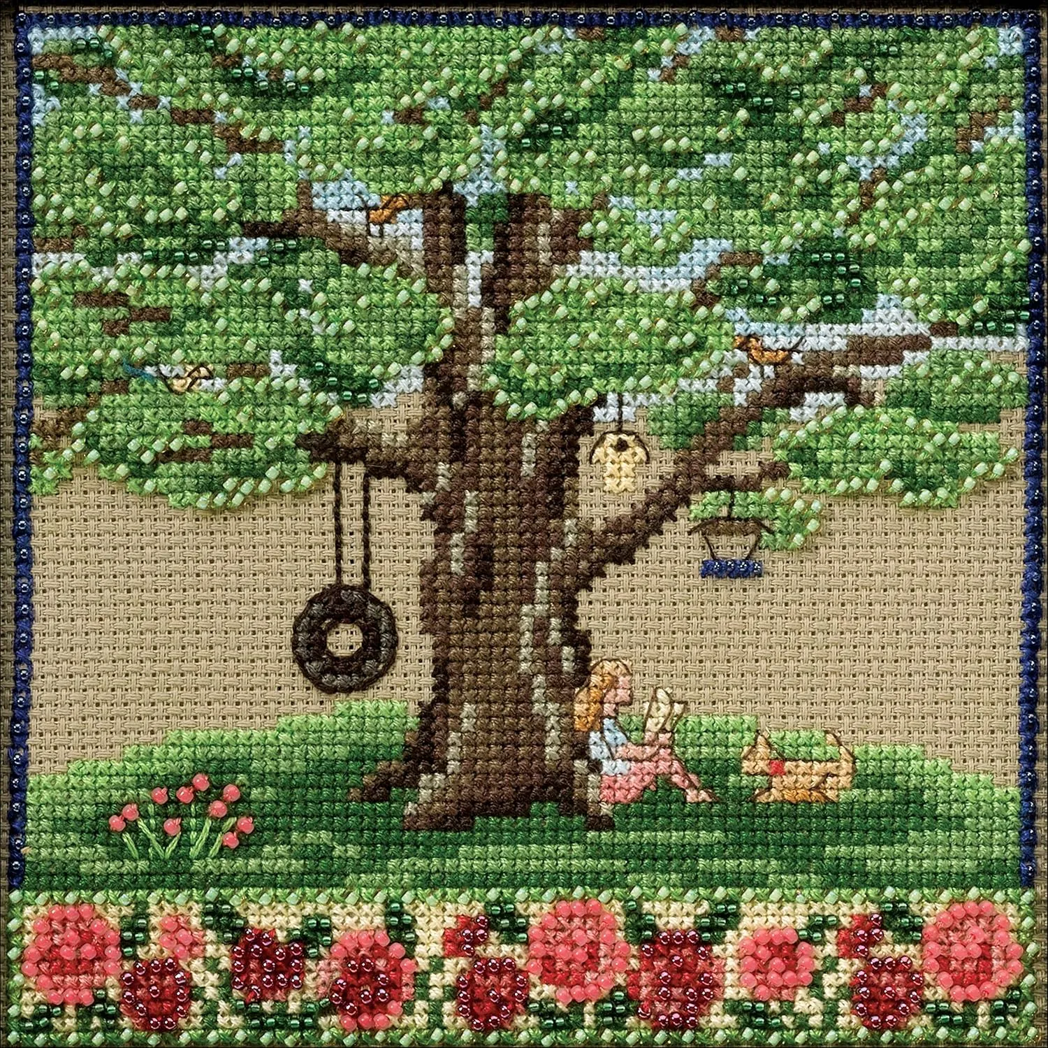 Summer Oak Beaded Counted Cross Stitch Kit Mill Hill 2017 Mighty Oak Quartet Series MH171713