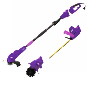 Sun Joe GTS4000E-PRP-RM Electric Lawn Care System | Pole Hedge Trimmer | Grass Trimmer | Garden Tiller (Purple) (Refurbished)
