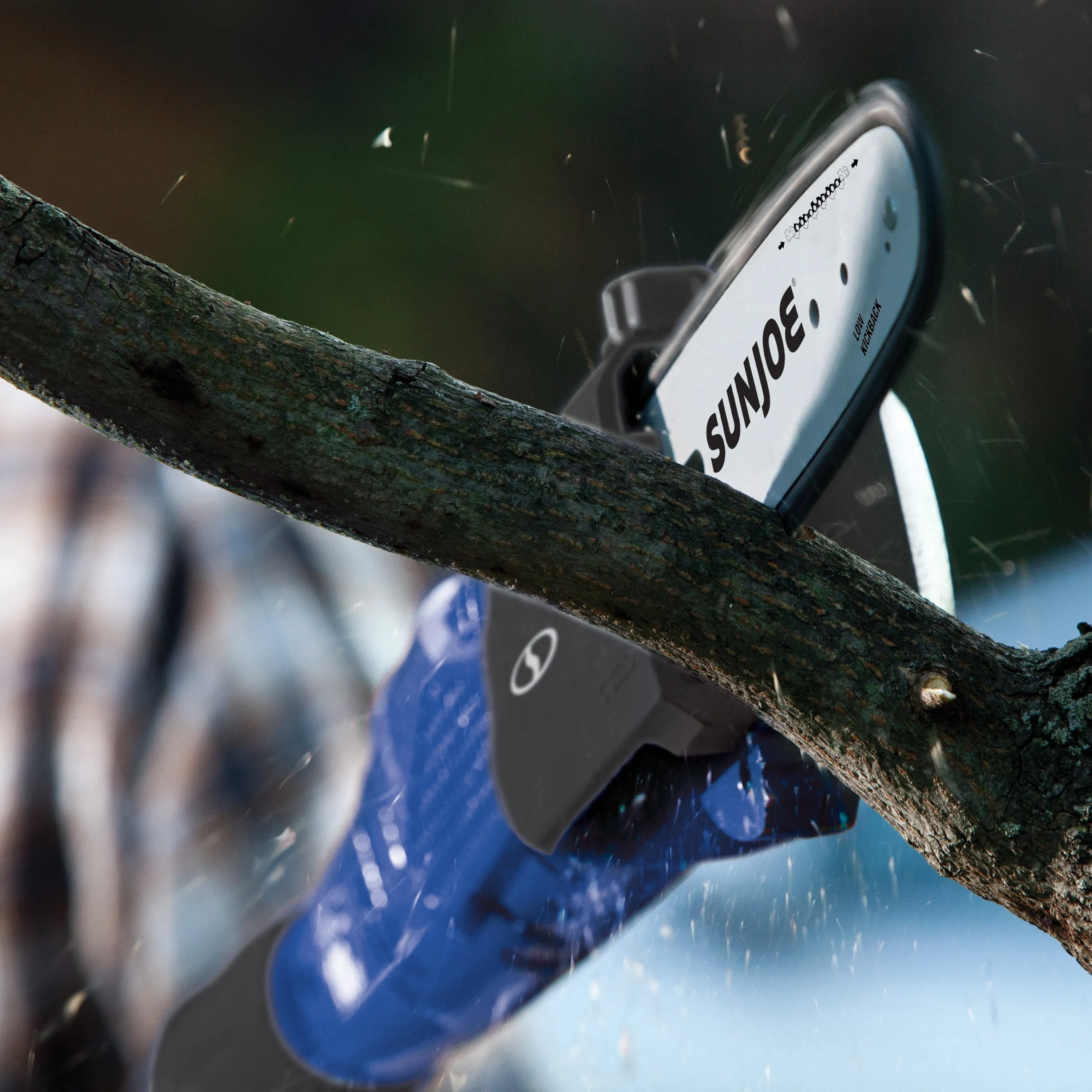 Sun Joe SWJ801E-SJB Electric Telescoping Pole Chain Saw, Blue | 8-Inch | 7-Amp