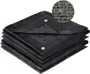 SUNNY GUARD 70% Shade Cloth, 8x20ft Mesh Tarp with Grommets, Shade Tarp for Garden, Plant, Canopy，Patio, Blackhouse, Pergola,Black