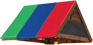 Swing Set Replacement Tarp, 52" X 90" 210D Oxford Cloth Sun Prevention Outdoor Canopy, Windproof Waterproof Garden Awning Roof Cover Swing Tarp for Courtyard, Hiking, Camping(Green Blue Red)