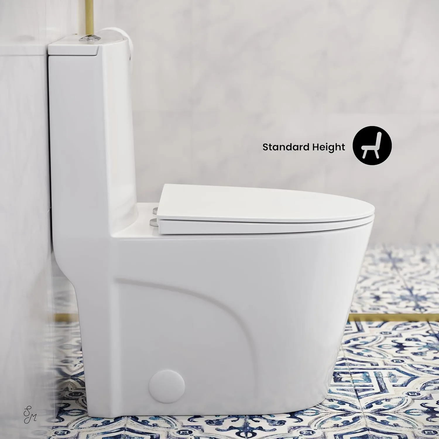 Swiss Madison Well Made Forever SM-1T274, St. Tropez One Piece Elongated Toilet Dual Vortex Flush 1.1/1.6 gpf with 10" Rough In