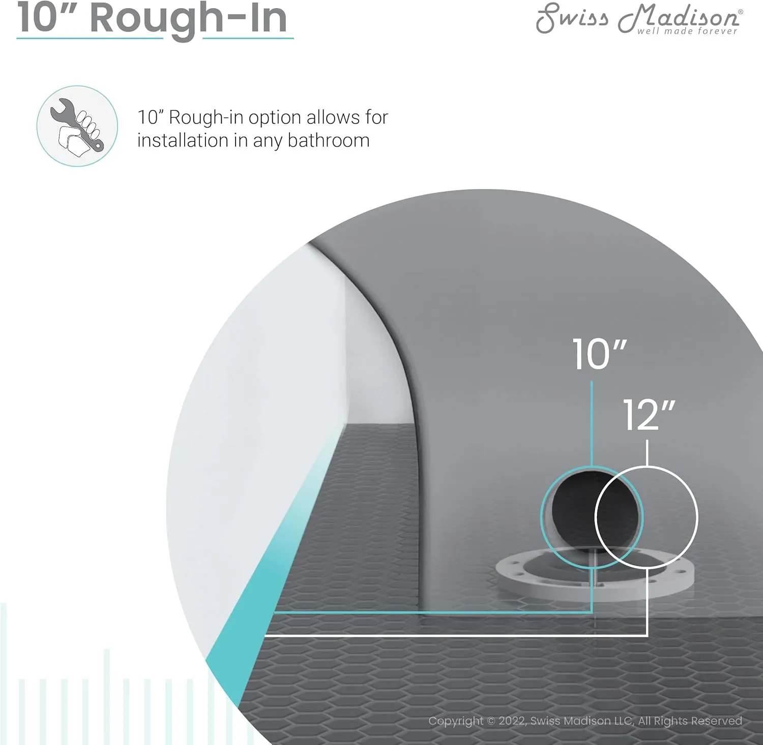 Swiss Madison Well Made Forever SM-1T274, St. Tropez One Piece Elongated Toilet Dual Vortex Flush 1.1/1.6 gpf with 10" Rough In
