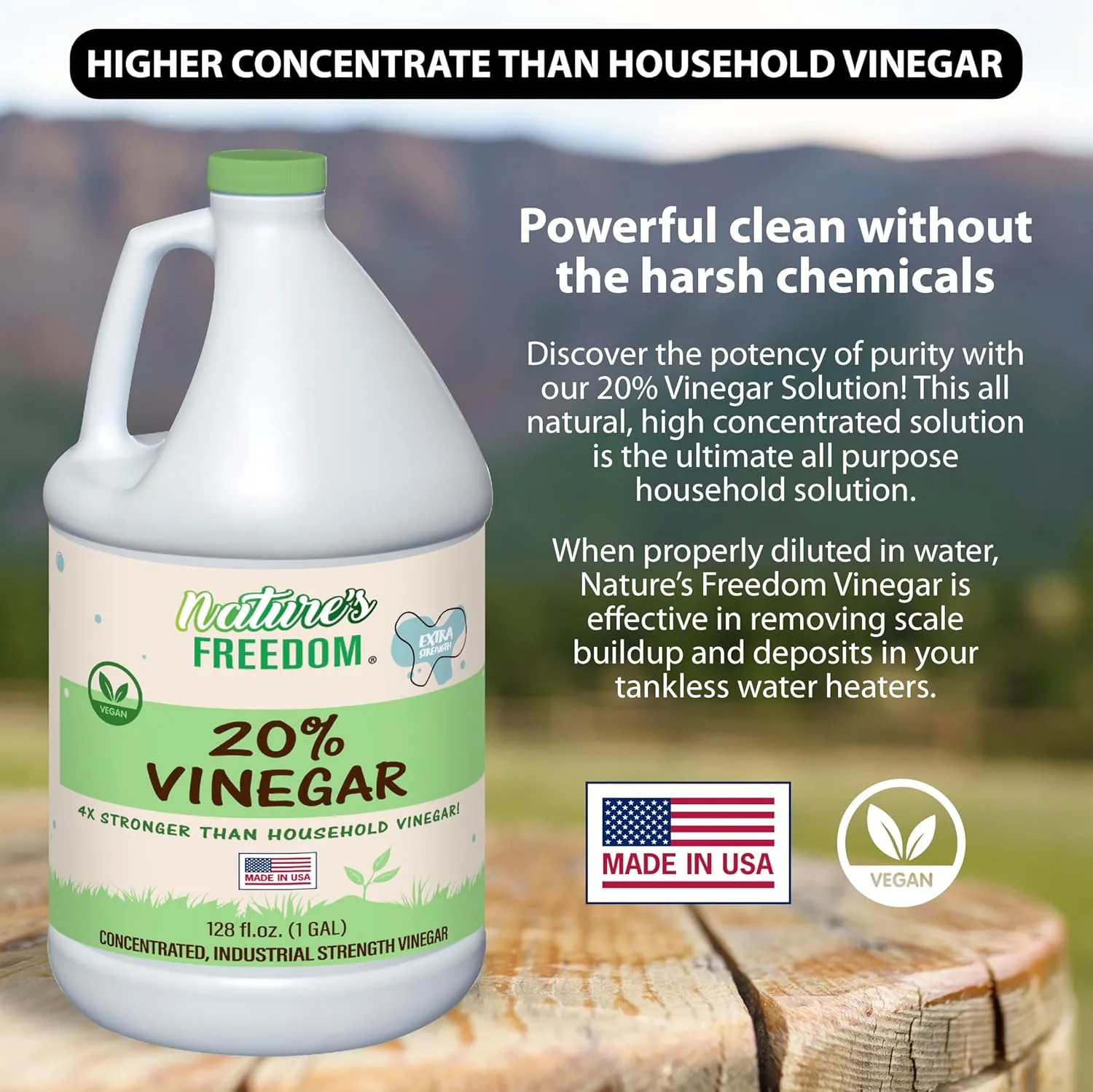 Tankless Water Heater Flush Kit with Gallon Concentrated Vinegar, Dilutes to 4 Gallons