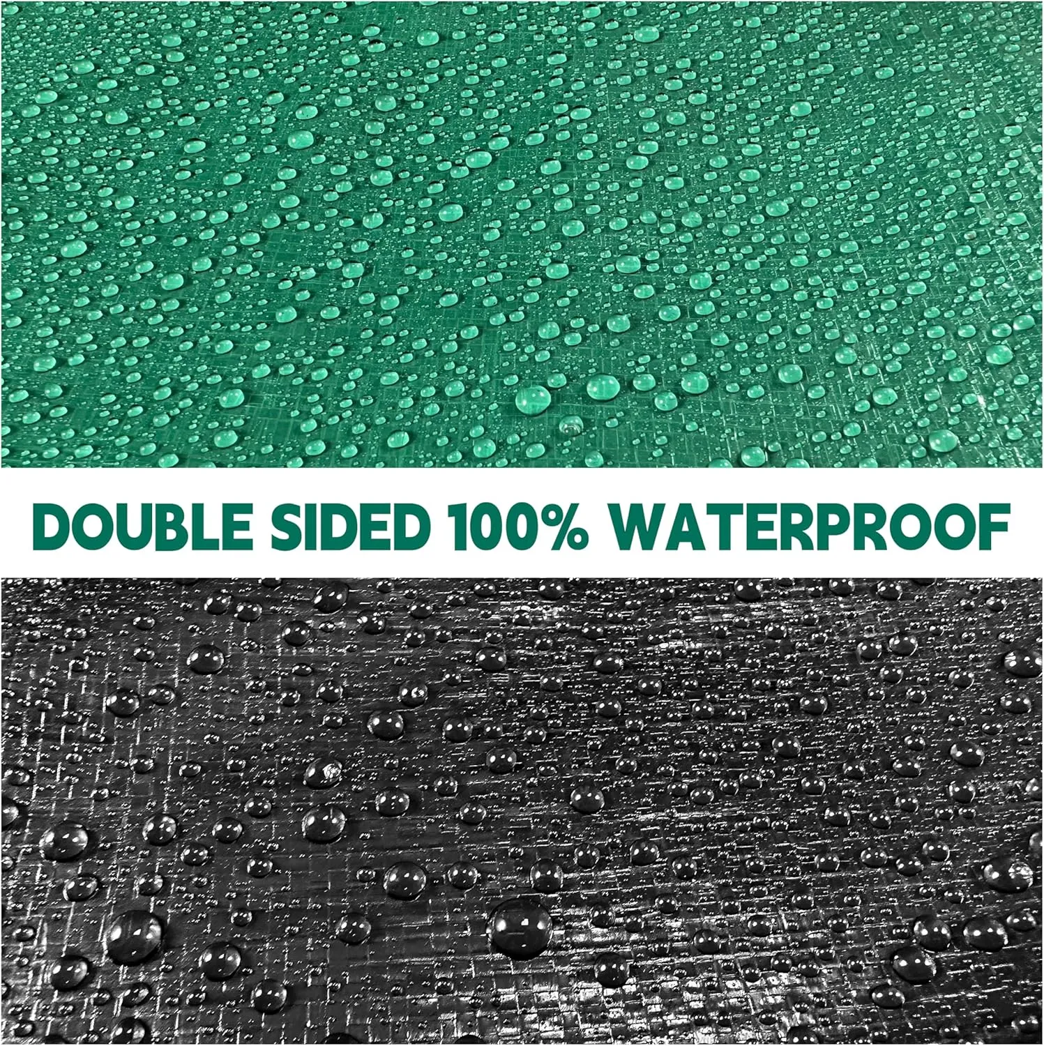 Tarp 9x12 ft Heavy Duty 100% Waterproof 10mil,UV Resistant,Durable Grommets and Reinforced Edges Green/Black Tarp for Camping, Swimming Pools,Car Coverage -by MVPNET