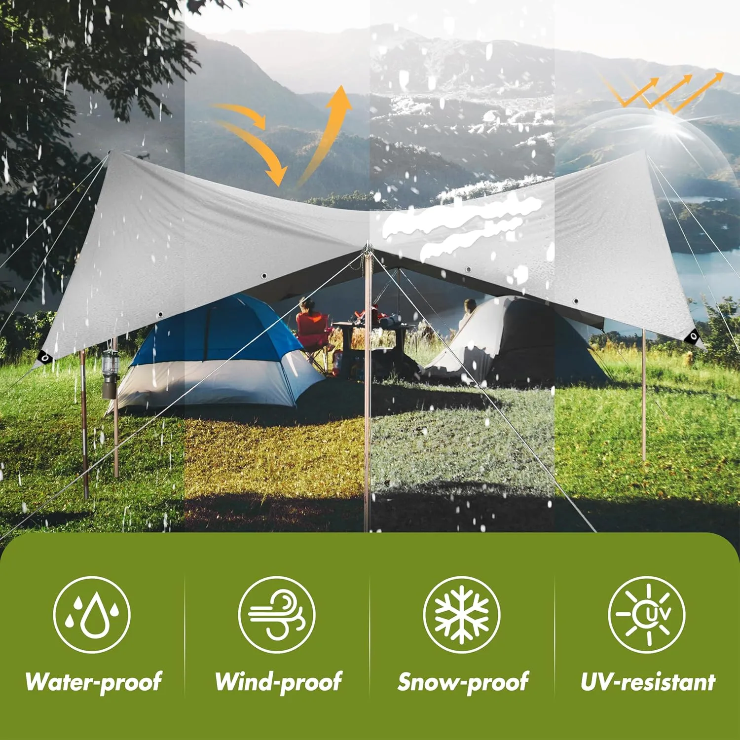 Tarp Heavy Duty 20x30ft Waterproof Tarps,10mil Uv Resistant,Multipurpose Silver/Black Tarps for Cars,Camping,Roof,Ship,Garden.by-MVPNET