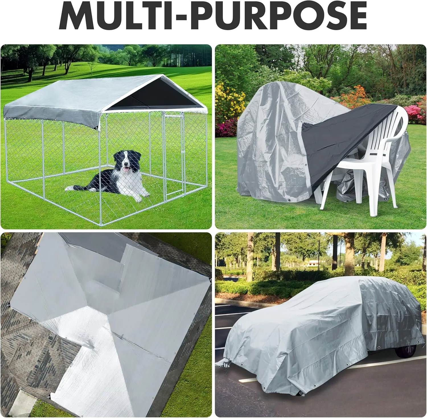 Tarp Heavy Duty 20x30ft Waterproof Tarps,10mil Uv Resistant,Multipurpose Silver/Black Tarps for Cars,Camping,Roof,Ship,Garden.by-MVPNET