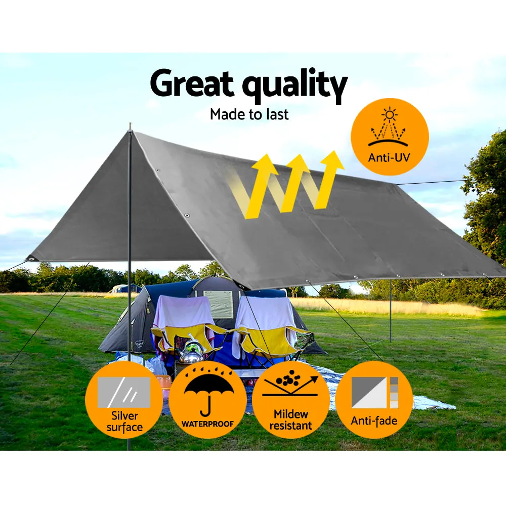 Tarp Tarpaulin 3X3.6M Canvas Camping Heavy Duty Sun Cover